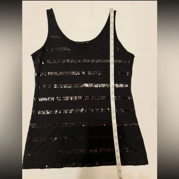 Moda International Black Sequin Tank Top - Picture 3 of 3